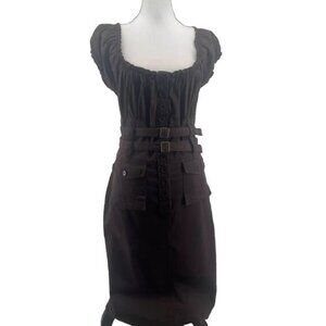 La Dolce Vita‎ Dress Women's Medium Brown Milkmaid Button Up Cargo New $110